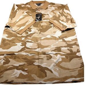 Trust USA Men's New Dessert Camo Thermal 3 Button Collared Shirt - 4XL